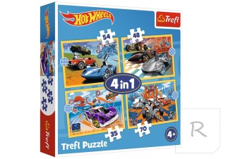 Puzzle Hot Wheels 4w1 Pojazdy Trefl 34627