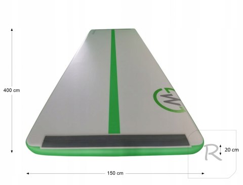 AirTrack Dmuchana Mata Gimnastyczna MASTER 400 x 150 x 20 cm Grey-Green