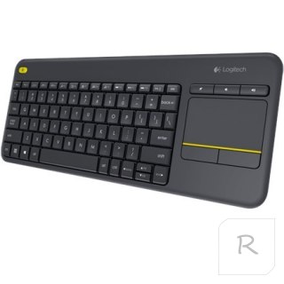 Logitech | K400 Plus | Klawiatura z gładzikiem | Bezprzewodowa | NL | Czarna | Port USB | 380 g