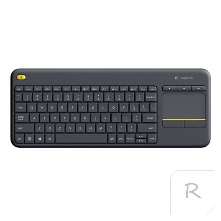 Logitech | K400 Plus | Klawiatura z gładzikiem | Bezprzewodowa | NL | Czarna | Port USB | 380 g