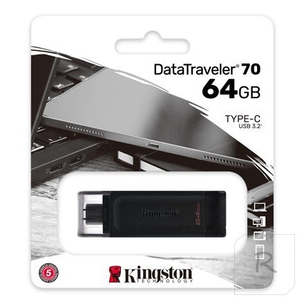 Kingston | DataTraveler 70 | 64 GB | USB-C | Czarny