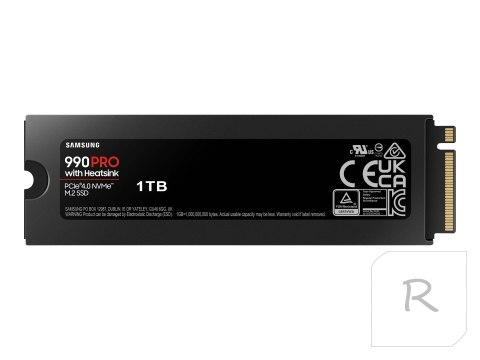 Samsung | 990 PRO z radiatorem | 1000 GB | Format SSD M.2 2280 | Interfejs SSD M.2 NVMe | Prędkość odczytu 7450 MB/s | Prędkość