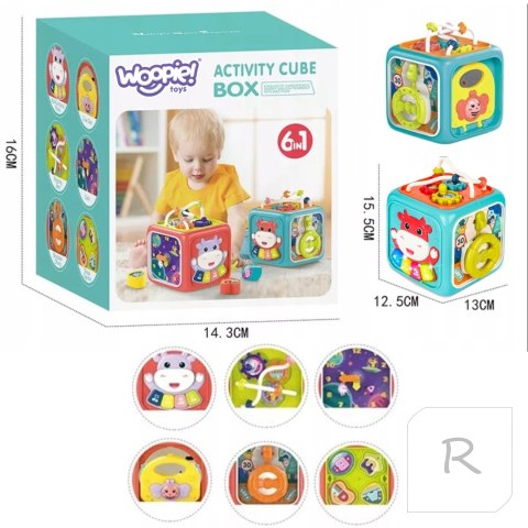 WOOPIE Kostka Sensoryczna Edukacyjna Montessori Sorter 6w1