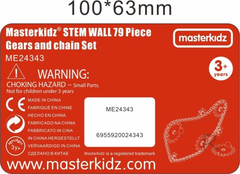 MASTERKIDZ Tablica Ścienna Koła Zębate i Łańcuch 79 El. Zbuduj własny mechanizm