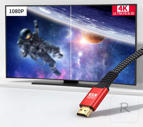 KABEL HDMI JSAUX 60 Hz HDMI 2.0 18 GB/S OPLOT 4K 3D HDR UHD 5M CV0016