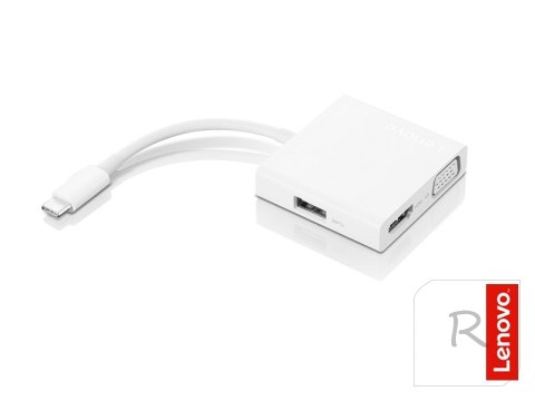 Koncentrator podróżny Lenovo | USB-C 3 w 1 | VGA, HDMI, USB 3.0 | Zasilacz