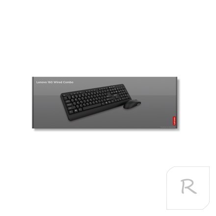 Lenovo | 160 Combo | Klawiatura | Przewodowa | Mysz w zestawie | US | Czarny | USB-A 2.0