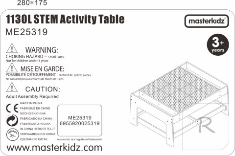 MASTERKIDZ Drewniany Stół Edukacyjny + AKCESORIA STEM WALL + 135 Klocków