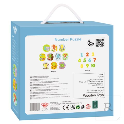 TOOKY TOY Edukacyjne Puzzle Układanka Montessori Nauka Liczenia