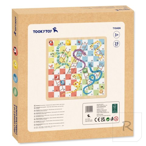 TOOKY TOY Gry Planszowe Logiczne 2w1 Ludo Chińczyk + Uwolnij Zwierzątka