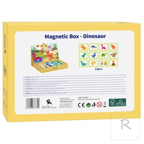 TOOKY TOY Układanka Magnetyczna Dinozaury Puzzle