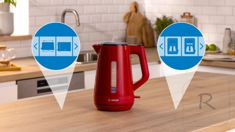 Bosch Kettle | TWK1M124 | Electric | 2400 W | 1.7 L | Plastic | 360° rotational base | Red