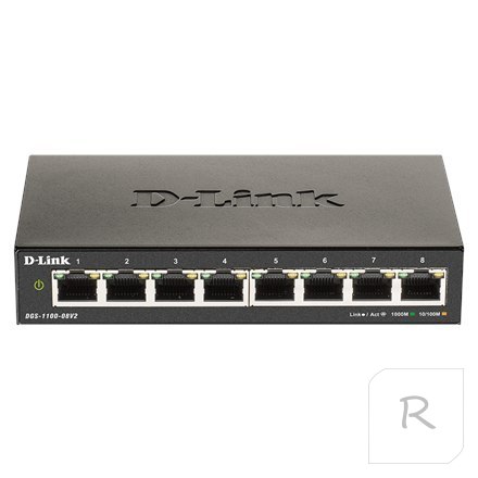 D-Link | Smart Gigabit Ethernet Switch | DGS-1100-08V2 | Zarządzany | Desktop | Ilość portów 1 Gbps (RJ-45) | Ilość portów SFP |