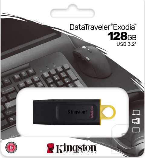 Pendrive (Pamięć USB) KINGSTON (128 GB \Czarno-żółty )