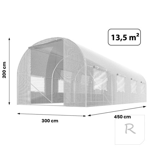 Folia na tunel ogrodowy 3x4,5m (13,5m2) biała Plonos