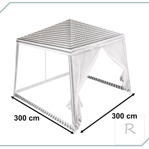 Pawilon ogrodowy namiot imprezowy handlowy altana z moskitiera biały 3 X 3 m