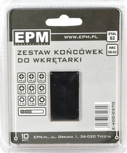 ZESTAW KOŃCÓWEK DO WKRĘTARKI 9SZT + UCHWYT MAGNETYCZNY EPM PROFESSIONAL