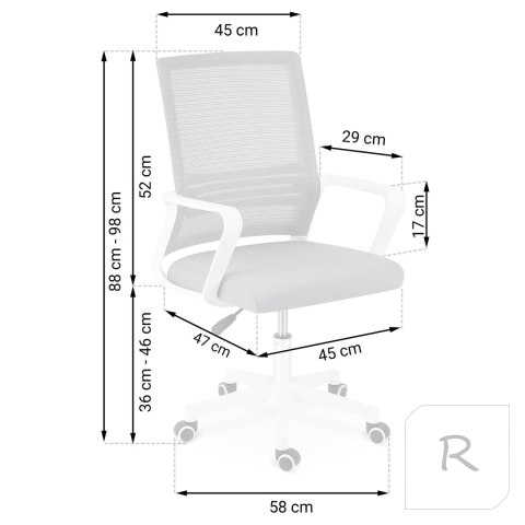 Fotel biurowy z mikrosiatki Sofotel Corta ciemnoszary