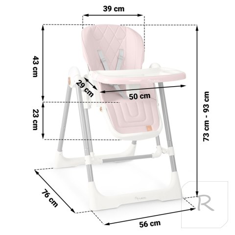Krzesełko do karmienia Nukido Elite różowe