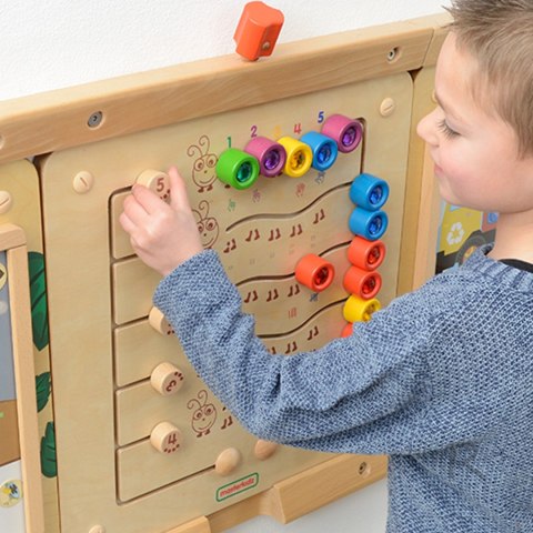 MASTERKIDZ Kolorowe Gąsieniczki Nauka Liczb i Ilości - Tablica Ścienna Edukacyjna Montessori