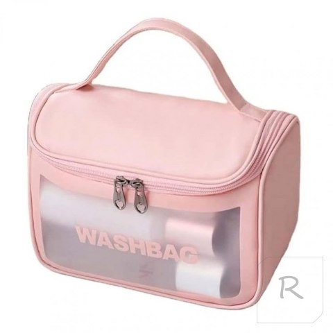 Kosmetyczka rozkładana WASHBAG kuferek różowy KS46R