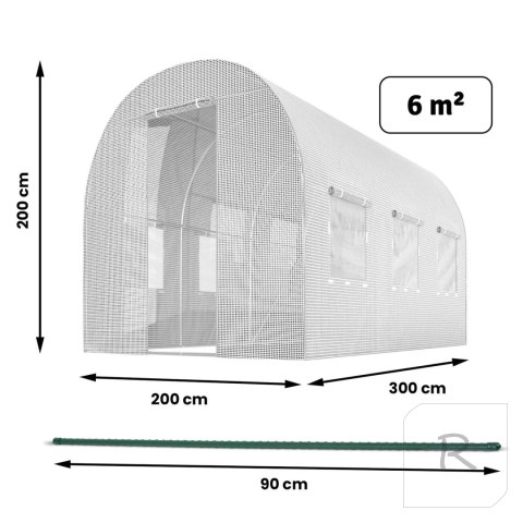 Tunel ogrodowy 2 x 3 m (6m2) biały Plonos