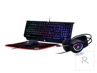 Zestaw do gier Gembird | 4 w 1 "Phantom" z podświetleniem RGB | GGS-UMGL4-01 | Przewodowy | US | USB