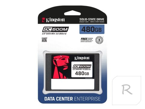 Kingston DC600M | 480 GB | SSD form factor 2.5" | Solid-state drive interface SATA Rev. 3.0 | Read speed 560 MB/s | Write speed