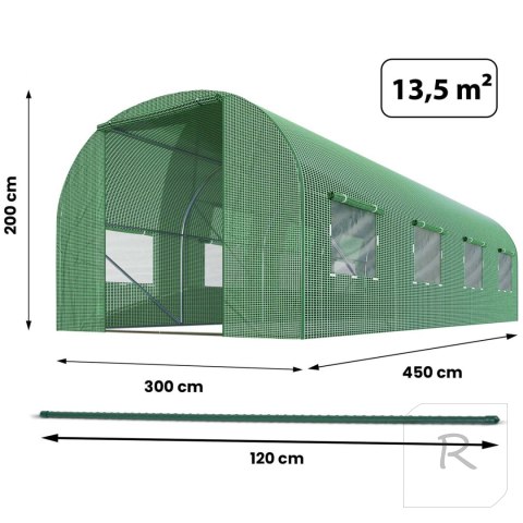 Tunel ogrodowy 3 x 4,5 m (13,5m2) Plonos