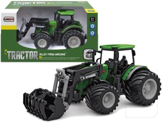 Traktor Zielony 1:24 Rolnik Łyżko Krokodyle Łyżka Gumowe Koła