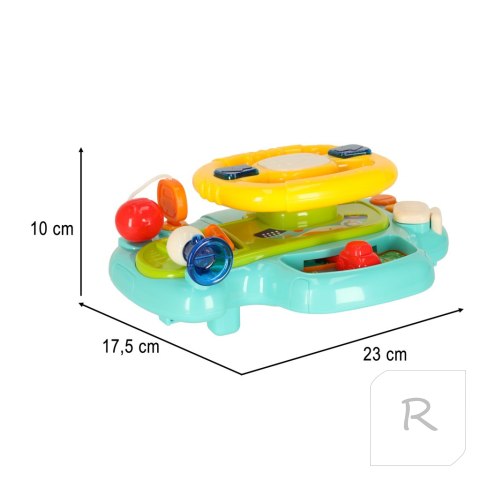 Zabawka interaktywna kierownica dla dzieci symulator muzyka dźwięki niebieska
