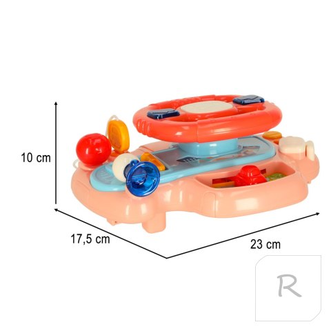 Zabawka interaktywna kierownica dla dzieci symulator muzyka dźwięki różowa