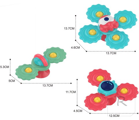 WOOPIE BABY Gryzak Spinner Wirujący z Przyssawką Zestaw 3 szt_20SZT