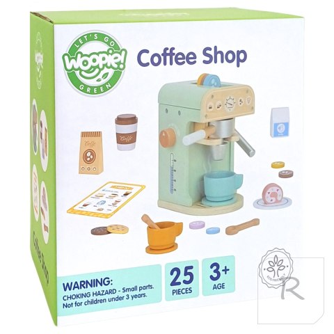 WOOPIE GREEN Drewniany Ekspres do Kawy 25 el Cukiernia Barista