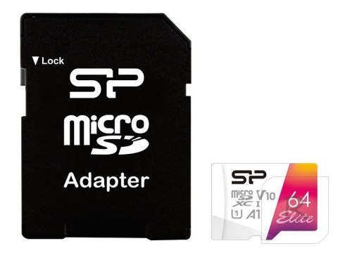 Silicon Power | Karta pamięci microSDHC UHS-I | Elite | 64 GB | microSDHC/SDXC | Pamięć flash klasy 10