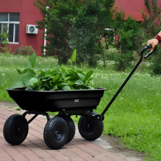 Wózek transportowy ogrodowy taczka wywrotka 75L 200 kg duże pompowane koła MultiGarden