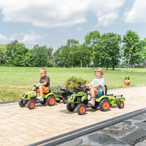 FALK Traktor Claas Zielony na Pedały z Przyczepą + Klakson od 2 Lat.