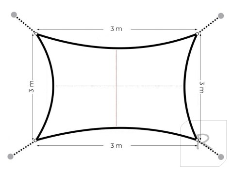 Kwadratowy żagiel przeciwsłoneczny 3x3 m daszek wodoodporny beżowy MultiGarden