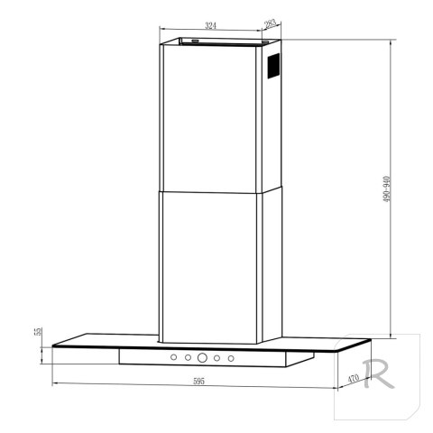 Okap kuchenny 60 cm Czarny Berdsen BT-217