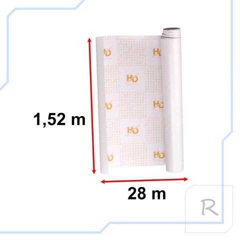 Folia rolka matowa gładka biała 1,52x28m