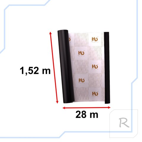 Folia rolka matowa gładka czarna 1,52x28m