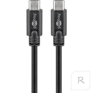 Goobay | Kabel USB-C | Męski | 24-pinowy USB-C | Męski | Czarny | 24-pinowy USB-C | 0,5 m