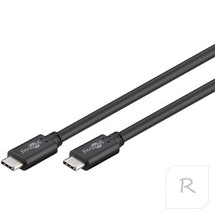 Goobay | Kabel USB-C | Męski | 24-pinowy USB-C | Męski | Czarny | 24-pinowy USB-C | 0,5 m