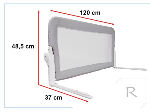 Barierka osłona ochronna do łóżka otwierana 120cm szara