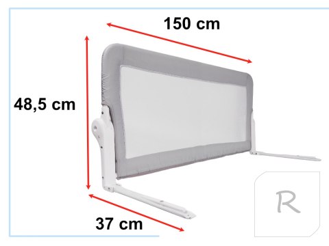 Barierka osłona ochronna do łóżka otwierana 150cm szara