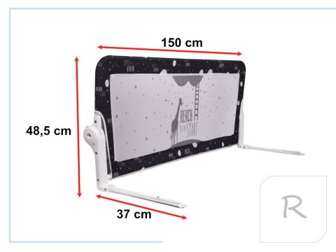 Barierka osłona ochronna do łóżka otwierana150cm czarna