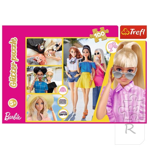 Puzzle - "100 Glitter" - Brokatowa Barbie Trefl 14830