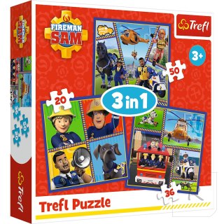 Puzzle "3in1" - Dzień Strażaka Sama Trefl 34868