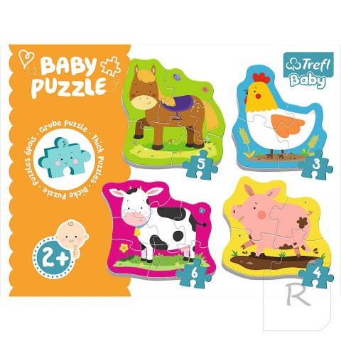 Puzzle - Baby Classic - Zwierzęta na wsi - Trefl Baby 36070