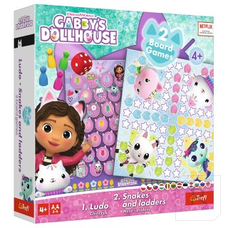 Gra 2w1 Chińczyk - Węże i drabiny Gabbys Dollhouse 2590